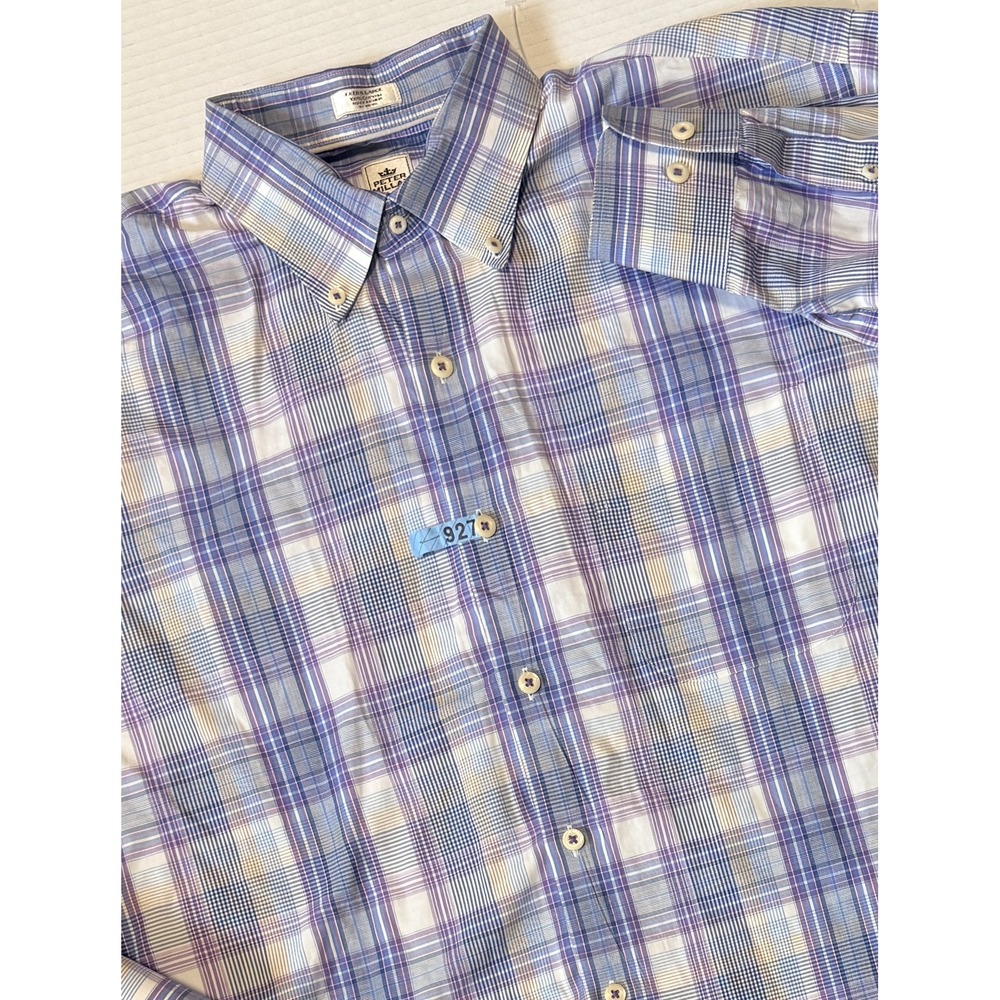 PETER MILLAR - Men's Shirt - Long Sleeve Plaid Button - X-Large XL